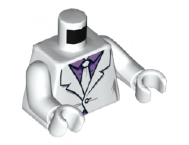 Torso Suit, Medium Lavender Shirt, White Tie Pattern / White Arms / White Hands