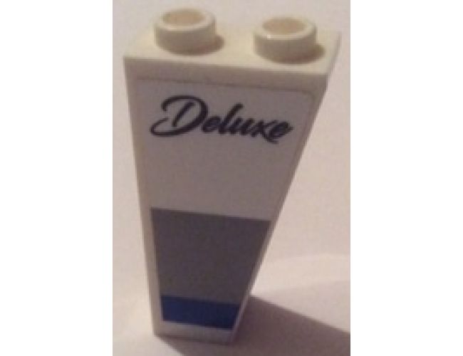 Slope, Inverted 75 2 x 1 x 3 with 'Deluxe' and Light Bluish Gray and Blue Stripe Pattern Model Right Side (Sticker) - Set 60182