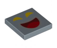 Tile 2 x 2 with Yellow Eyes, Dark Red and Light Bluish Gray Mouth with Red Tongue Pattern (Super Mario Amp Face)