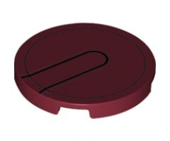 Tile, Round 3 x 3 with Iron Man Helmet Black Circle and Tab Pattern