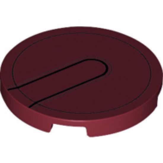 Tile, Round 3 x 3 with Iron Man Helmet Black Circle and Tab Pattern