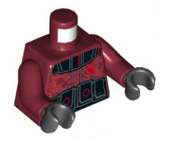 Torso Alien Armor with Black Shoulders and Belt and Red Circuitry Pattern / Dark Red Arms / Black Hands