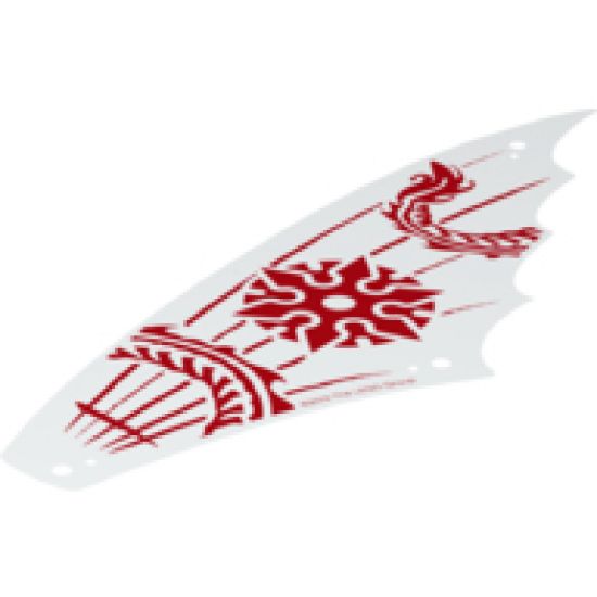 Cloth Sail 25 x 8 with Red Ninjago Dragon Pattern