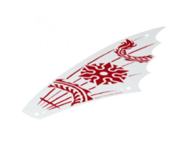Cloth Sail 25 x 8 with Red Ninjago Dragon Pattern