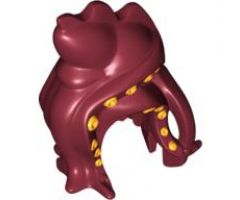 Minifigure, Headgear Head Cover, Squid with Yellow Pattern