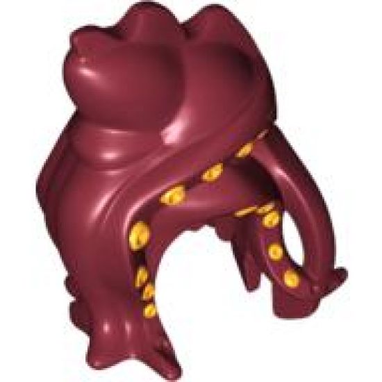 Minifigure, Headgear Head Cover, Squid with Yellow Pattern