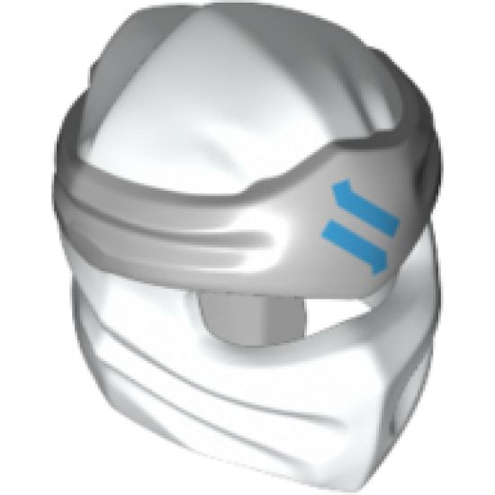 Minifigure, Headgear Ninjago Wrap Type 4 with Light Bluish Gray Headband and Dark Azure Ninjago Logogram 'Z' Pattern