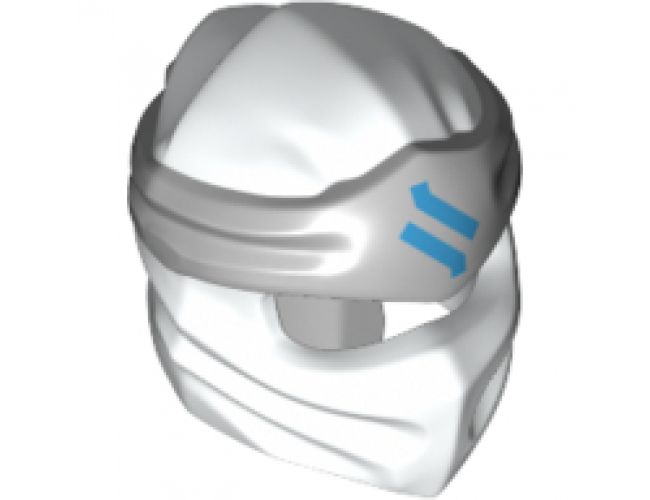 Minifigure, Headgear Ninjago Wrap Type 4 with Light Bluish Gray Headband and Dark Azure Ninjago Logogram 'Z' Pattern