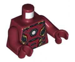 Torso Armor with White Circle and Gold and Silver Plates Pattern / Dark Red Arms / Dark Red Hands