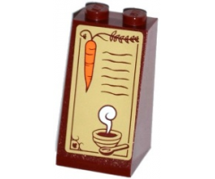 Slope 75 2 x 2 x 3 - Solid Studs with Carrot, Steaming Bowl and Spoon Pattern (Sticker) - Set 41075