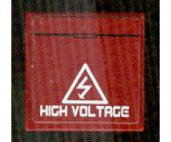 Tile 2 x 2 with White Electrical Hazard Symbol and 'HIGH VOLTAGE' Pattern (Sticker) - Set 8102