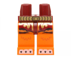 Hips and Orange Legs with Dark Red and Gold Loincloth, Gold Belt and White Claws Pattern