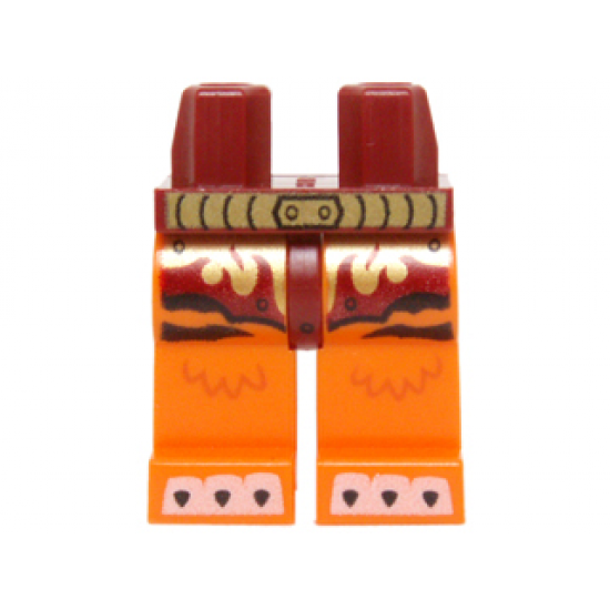 Hips and Orange Legs with Dark Red and Gold Loincloth, Gold Belt and White Claws Pattern
