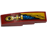 Slope, Curved 4 x 1 with Gold Wing and Pipe Pattern Model Right Side (Sticker) - Set 70600