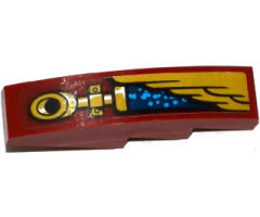 Slope, Curved 4 x 1 with Gold Wing and Pipe Pattern Model Right Side (Sticker) - Set 70600