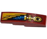 Slope, Curved 4 x 1 with Gold Wing and Pipe Pattern Model Left Side (Sticker) - Set 70600
