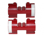 Cylinder 3 x 6 x 2 2/3 Horizontal - Square Connections with White Stripe Pattern on Both Sides (Stickers) - Set 75003