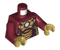 Torso Armor with White Circle and Gold Plates (Mark 42) Pattern / Dark Red Arms / Pearl Gold Hands
