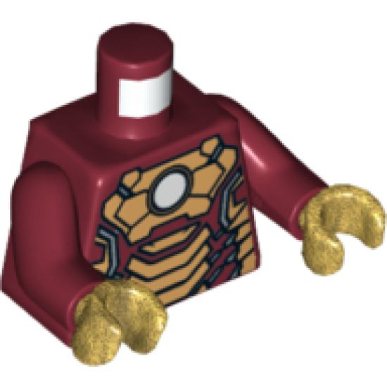 Torso Armor with White Circle and Gold Plates (Mark 42) Pattern / Dark Red Arms / Pearl Gold Hands