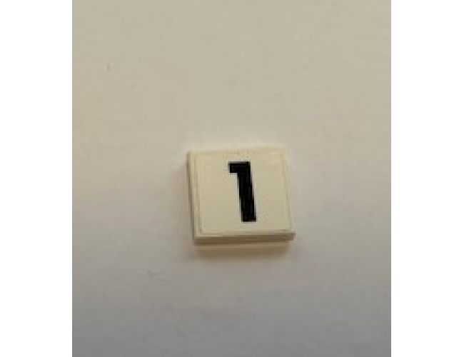 Tile 2 x 2 with Black Number 1 on White Background Pattern (Sticker) - Set 60110