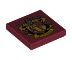 Tile 2 x 2 with HP 'GRYFFINDOR' House Crest Pattern