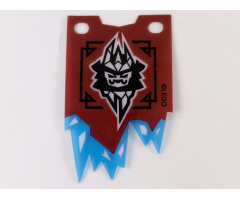 Plastic Flag Tattered with Ice Emperor Crest and Trans-Light Blue Icicle Larger on Left Pattern