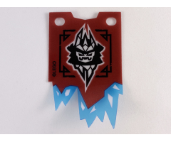 Plastic Flag Tattered with Ice Emperor Crest and Trans-Light Blue Icicle Larger on Right Pattern