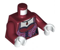 Torso Monster Fighters Female Corset with Lavender Trim and Dark Red Pendant Pattern / Dark Red Arms / White Hands