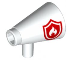 Minifigure, Utensil Megaphone Speaking Trumpet with Red Firefighter Logo Pattern