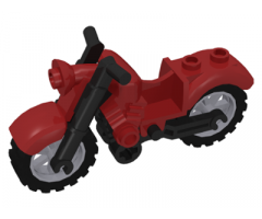 Riding Cycle Motorcycle Vintage with Black Chassis and Light Bluish Gray Wheels