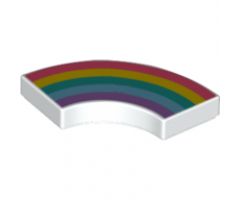 Tile, Round Corner 2 x 2 Macaroni with Rainbow Pattern