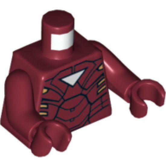 Torso Armor with White Triangle Pattern / Dark Red Arms / Dark Red Hands