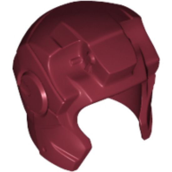 Minifigure, Headgear Helmet Space with Open Face and Top Hinge with Silver Edges Pattern (Iron Man)