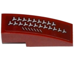 Slope, Curved 3 x 1 with Light Bluish Gray Y-Shaped Pattern Model Left Side (Sticker) - Set 75135