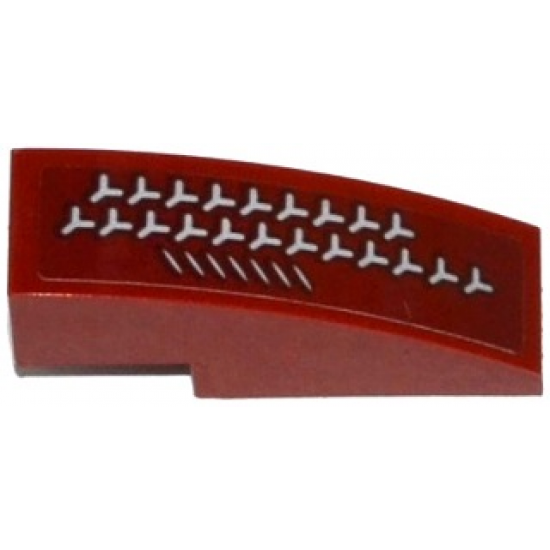 Slope, Curved 3 x 1 with Light Bluish Gray Y-Shaped Pattern Model Left Side (Sticker) - Set 75135