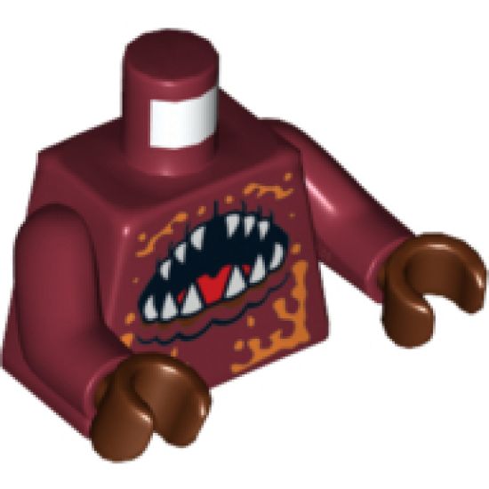 Torso Atlantis Lobster with Open Mouth Pattern / Dark Red Arms / Reddish Brown Hands