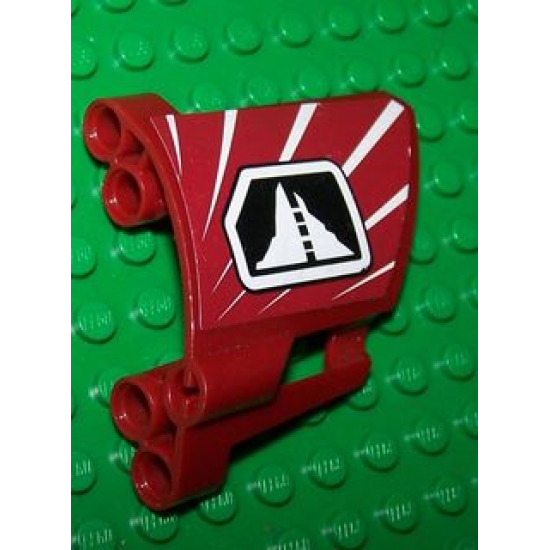 Technic, Panel Fairing #22 Large Short, Small Hole, Side A with Mountain Pattern (Sticker) - Set 8102