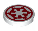 Tile, Round 2 x 2 with Bottom Stud Holder with SW Red Imperial Logo Pattern