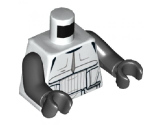 Torso SW Detailed Armor Scout Trooper, Narrow Belt Pattern / Black Arms / Black Hands