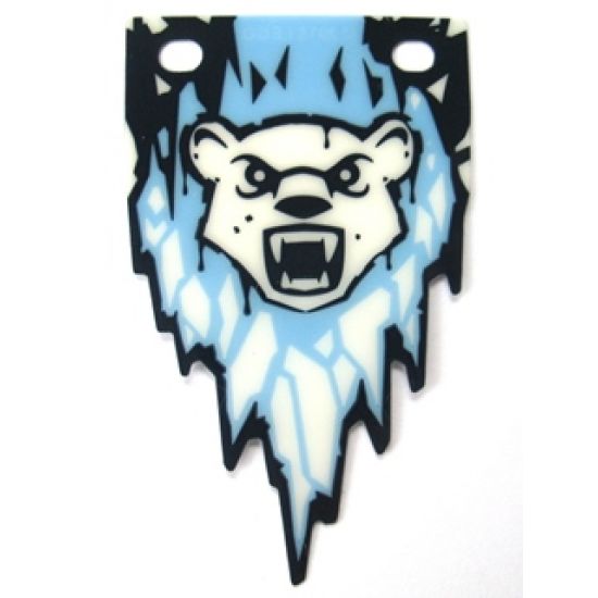 Plastic Flag 5 x 8.5 with Chima Ice Bear Tribe Pattern