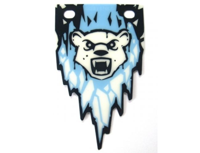 Plastic Flag 5 x 8.5 with Chima Ice Bear Tribe Pattern