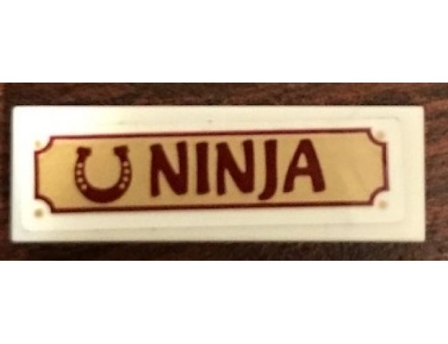 Tile 1 x 3 with Horseshoe and 'NINJA' Pattern (Sticker) - Set 41126