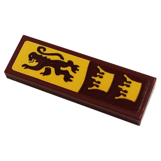 Tile 1 x 3 with Gryffindor Banner with Lion and Crowns Pattern (Sticker) - Set 76382