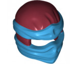 Minifigure, Headgear Ninjago Wrap Type 2 with Dark Azure Wraps and Knot Pattern