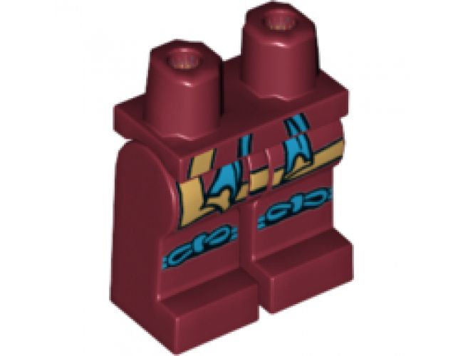 Hips and Legs with Gold Robe and Dark Azure Sash and Knotted Knee Straps Pattern