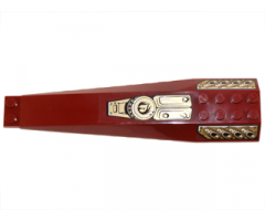 Wedge 16 x 4 Triple Curved with Gold Panels, Exhaust Pipes and Round Emblem Pattern (Stickers) - Set 70732