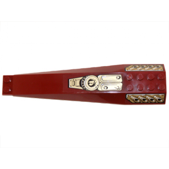 Wedge 16 x 4 Triple Curved with Gold Panels, Exhaust Pipes and Round Emblem Pattern (Stickers) - Set 70732