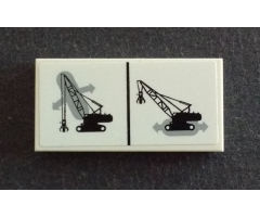 Tile 2 x 4 with Crane Operating Instructions for Arm and Tread Movement Pattern (Sticker) - Set 42042