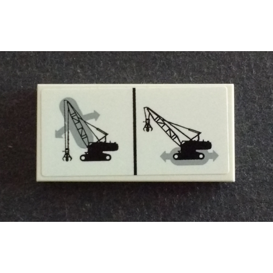 Tile 2 x 4 with Crane Operating Instructions for Arm and Tread Movement Pattern (Sticker) - Set 42042