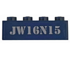 Brick 1 x 4 with 'JW16N15' Pattern (Sticker) - Set 75928